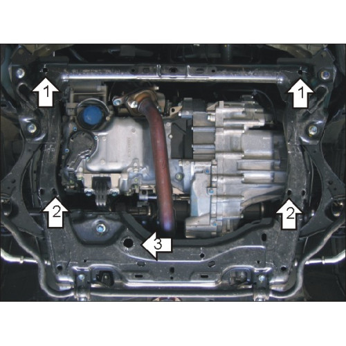 Защита Картера двигателя, КПП MOTODOR для Honda Civic 2005-2012 VIII, Сталь 2 мм - Арт. 812