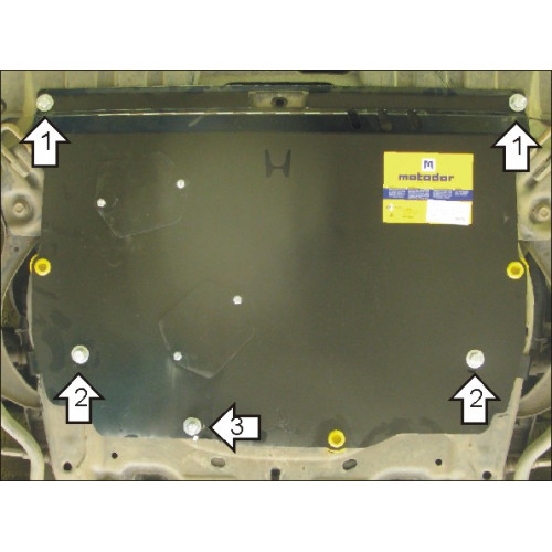 Защита Картера двигателя, КПП MOTODOR для Honda Civic 2005-2012 VIII, Сталь 2 мм - Арт. 812