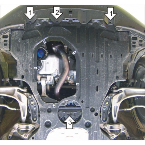 Защита Картера двигателя, КПП MOTODOR для Honda Civic 2005-2012 VIII, Сталь 2 мм - Арт. 813