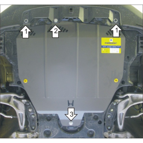 Защита Картера двигателя, КПП MOTODOR для Honda Civic 2005-2012 VIII, Сталь 2 мм - Арт. 813