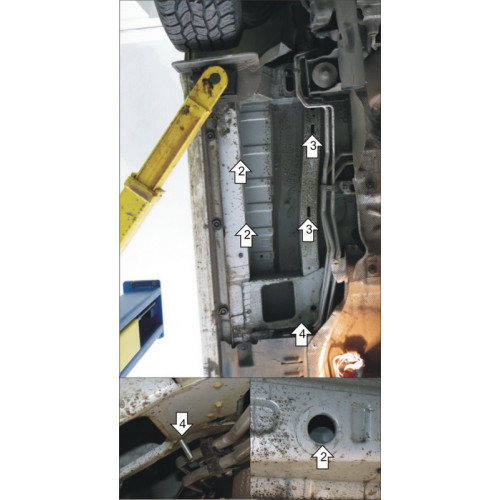 Защита Трубок кондиционера MOTODOR для Volkswagen Transporter/Caravelle T5 2009-2015, Сталь 2 мм - Арт. 2735