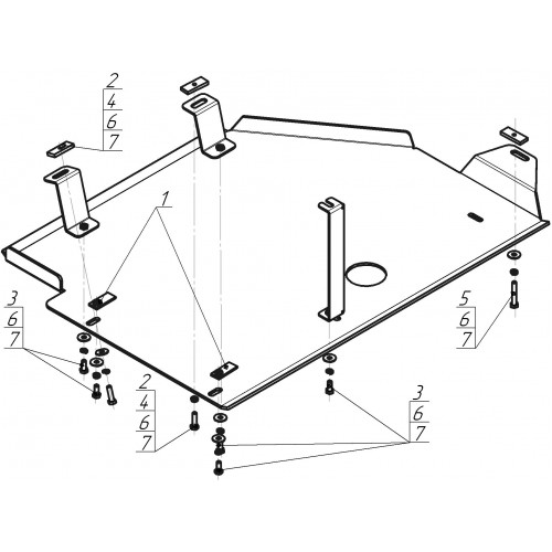 Защита Предпускового подогревателя MOTODOR для Volkswagen Multivan T6 2015-2020, Алюминий 5 мм - Арт. 32716
