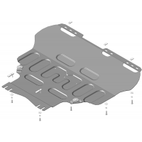 Защита Картера двигателя, КПП MOTODOR для Volvo V50 2004-2012, Сталь 2 мм - Арт. 70747