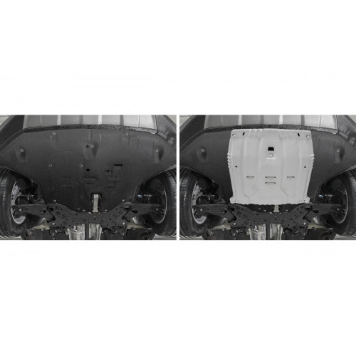 Защита Картера двигателя, КПП Rival для Hyundai Santa Fe 2018-2021 IV, Алюминий 3 мм - Арт. 333.2375.1