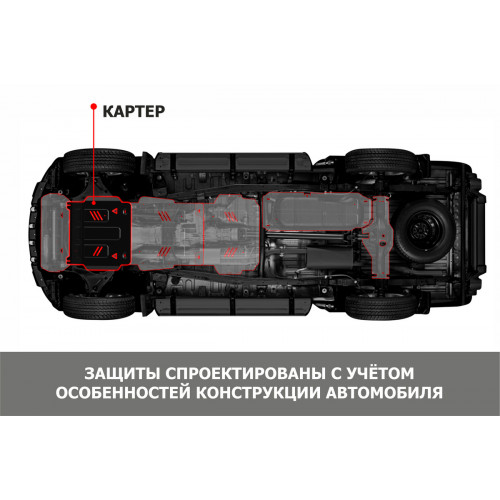 Защита Картера двигателя, КПП АвтоБроня для FAW Besturn X40 2019-2022 I, Сталь 45778 мм - Арт. 111.08010.1